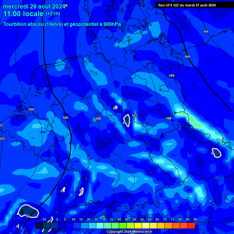 Modele GFS - Carte prvisions 