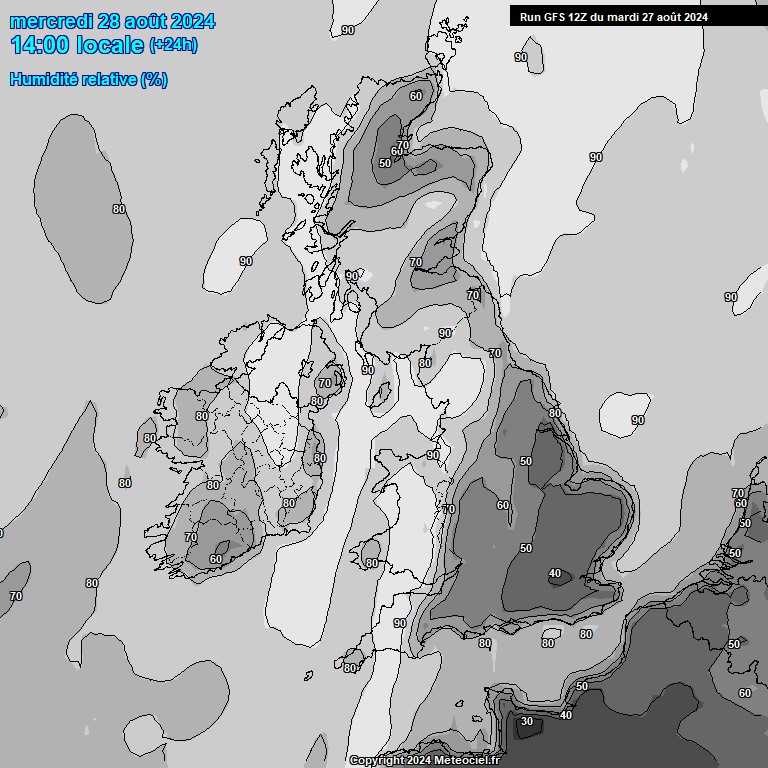 Modele GFS - Carte prvisions 