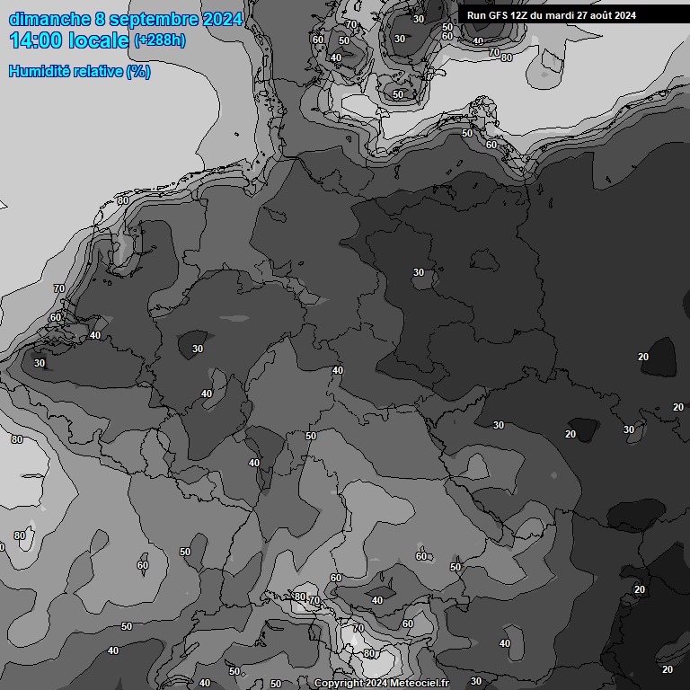 Modele GFS - Carte prvisions 