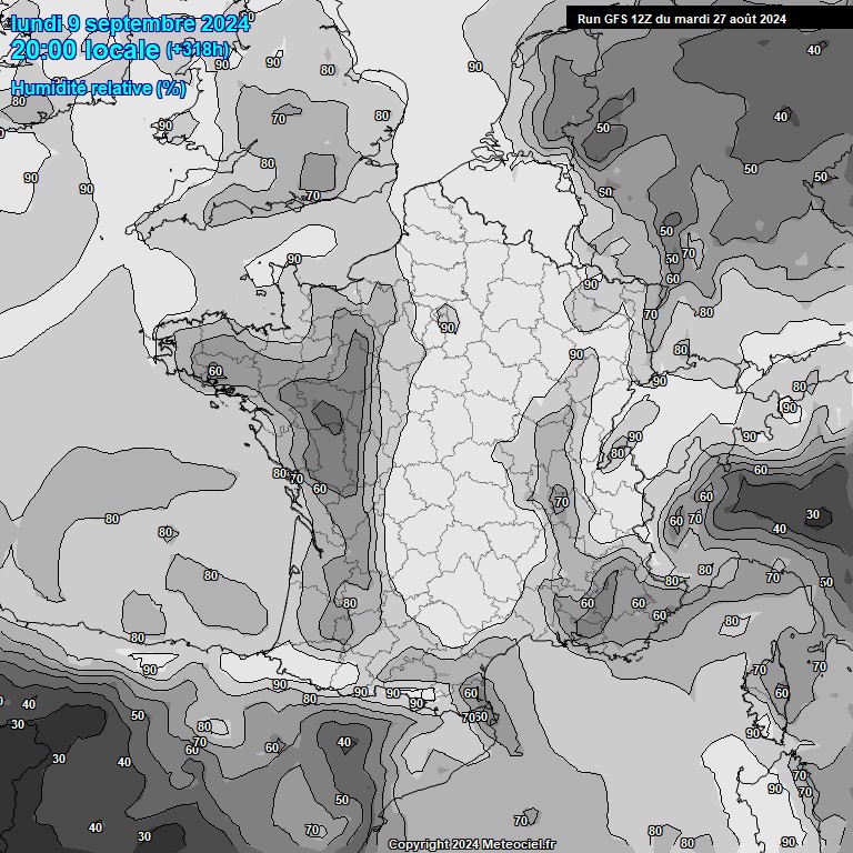 Modele GFS - Carte prvisions 