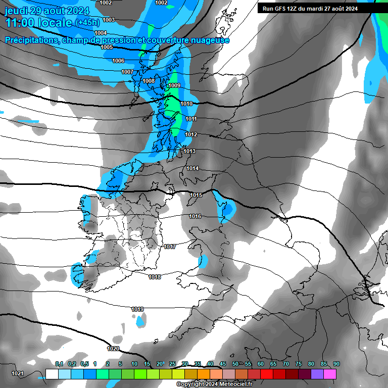 Modele GFS - Carte prvisions 