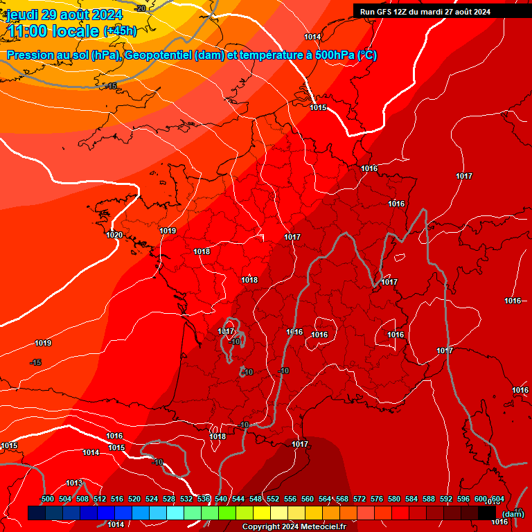 Modele GFS - Carte prvisions 