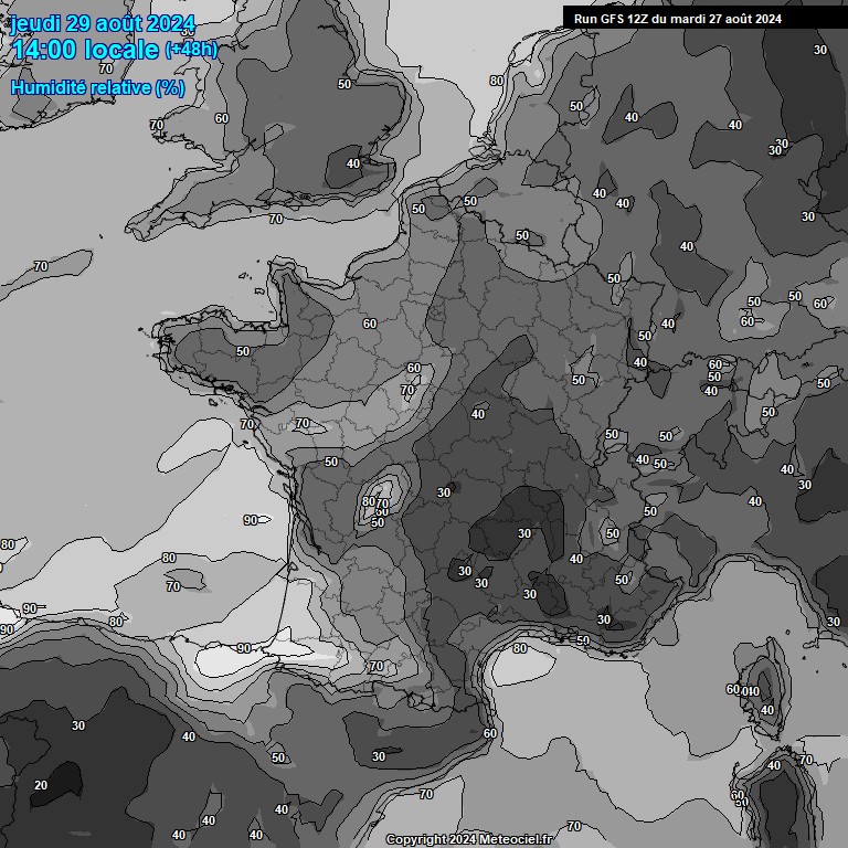 Modele GFS - Carte prvisions 