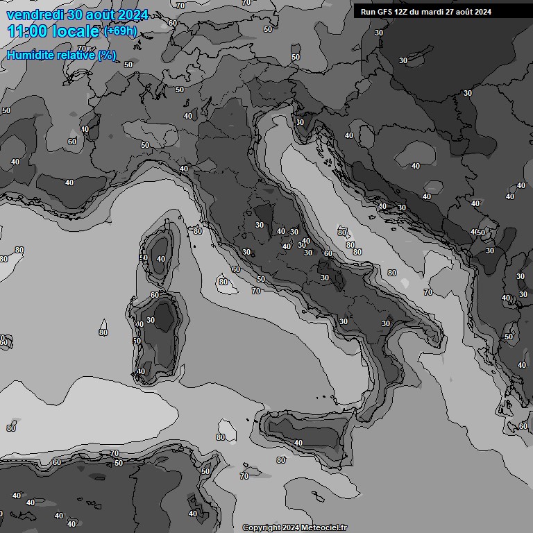 Modele GFS - Carte prvisions 