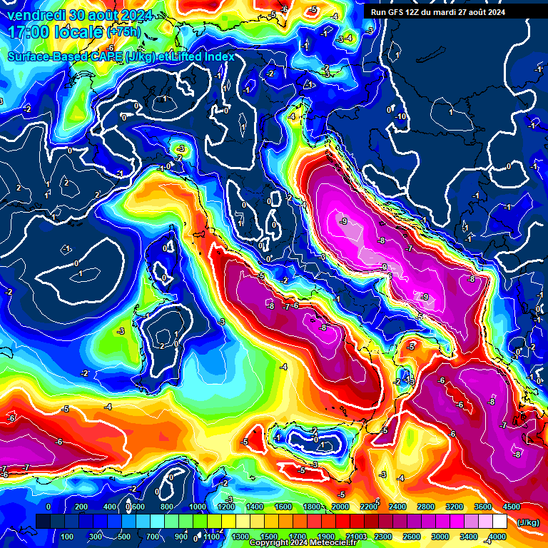 Modele GFS - Carte prvisions 