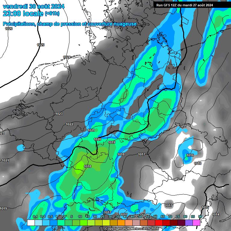 Modele GFS - Carte prvisions 