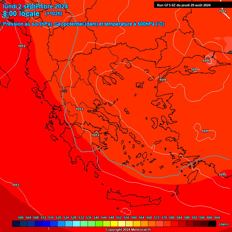 Modele GFS - Carte prvisions 