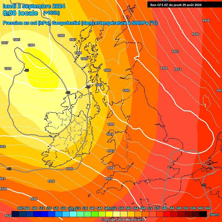 Modele GFS - Carte prvisions 