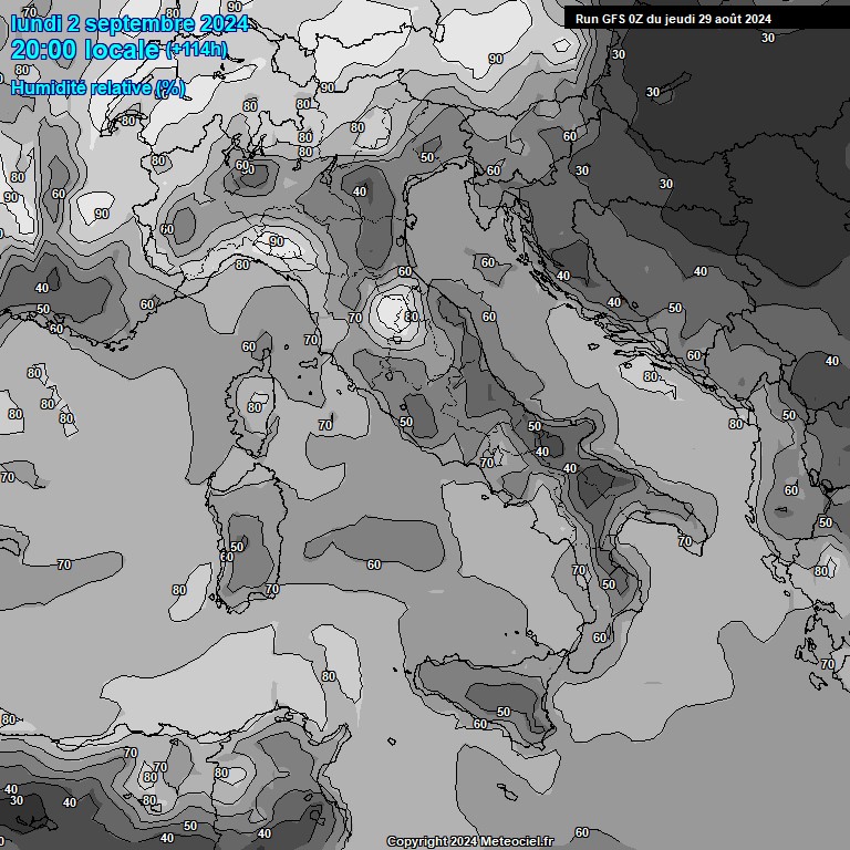 Modele GFS - Carte prvisions 