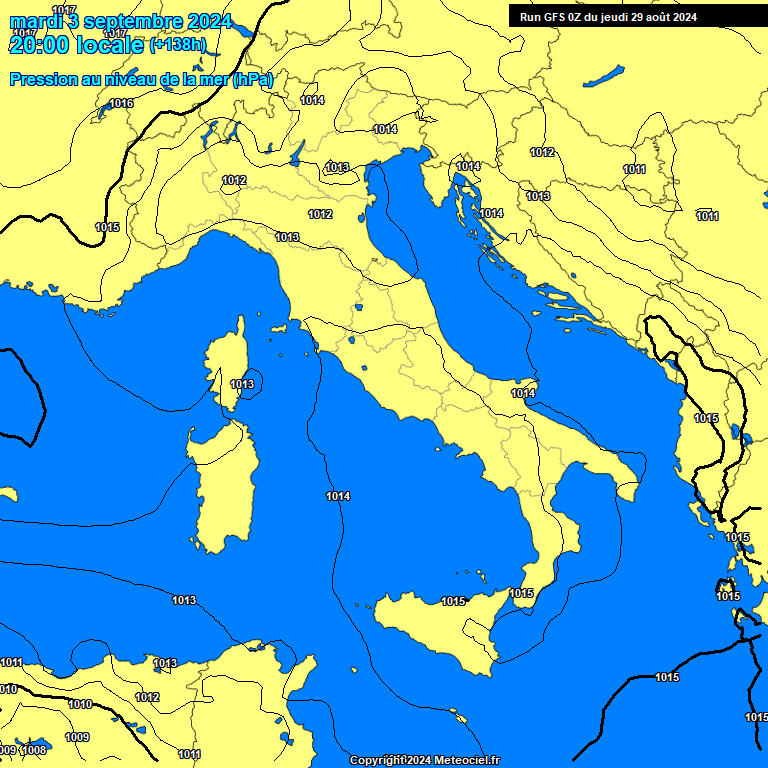 Modele GFS - Carte prvisions 