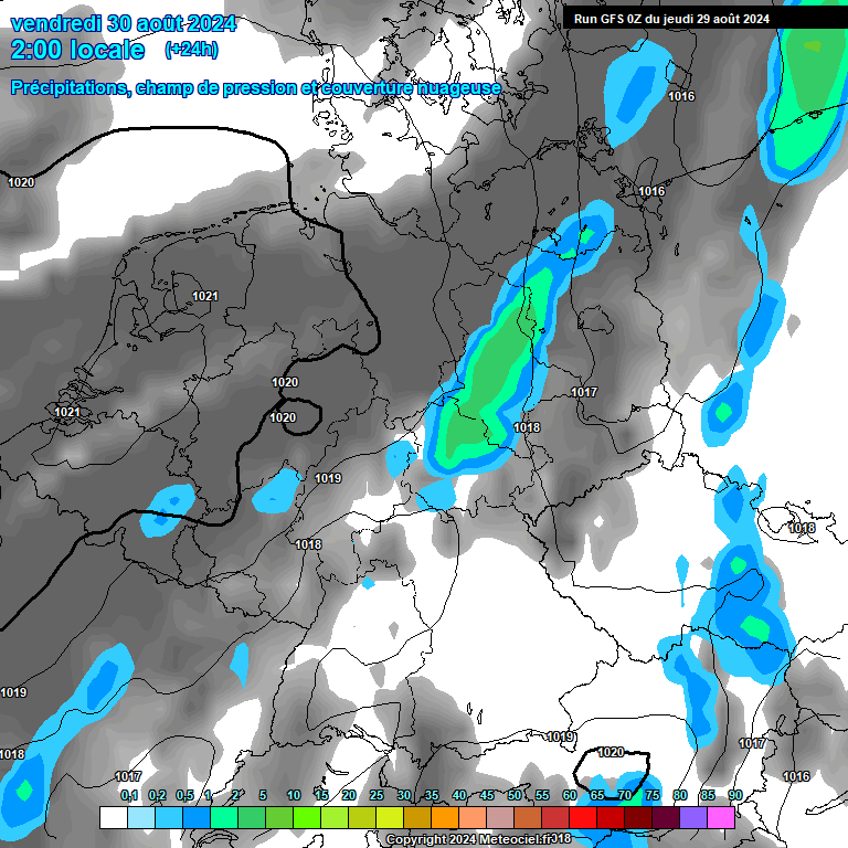 Modele GFS - Carte prvisions 