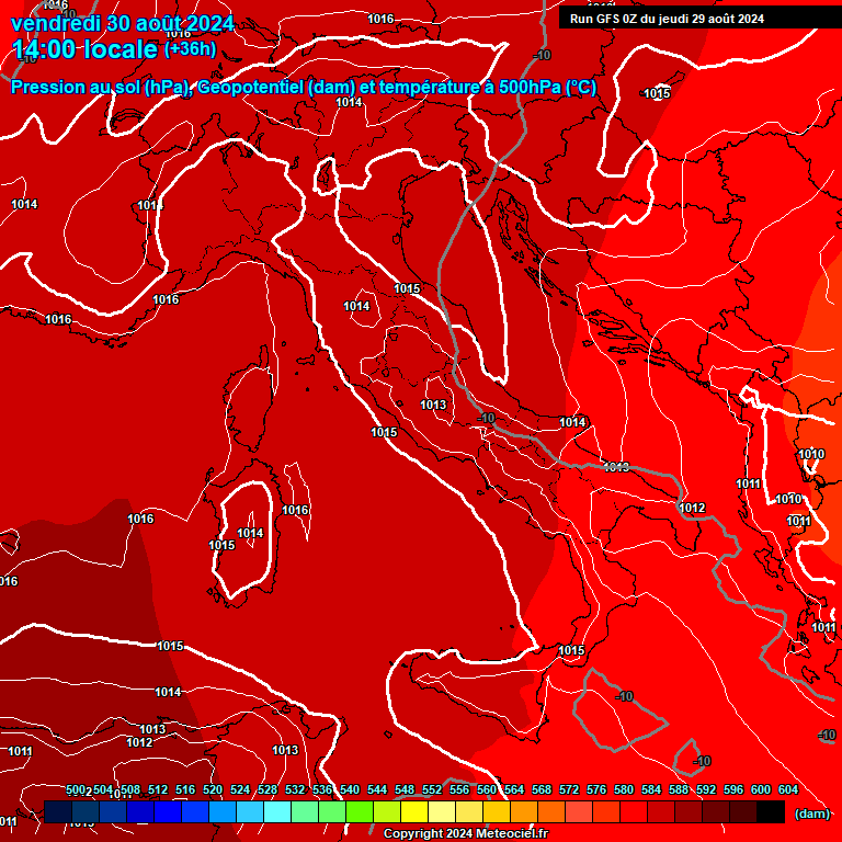 Modele GFS - Carte prvisions 