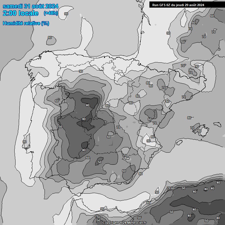 Modele GFS - Carte prvisions 