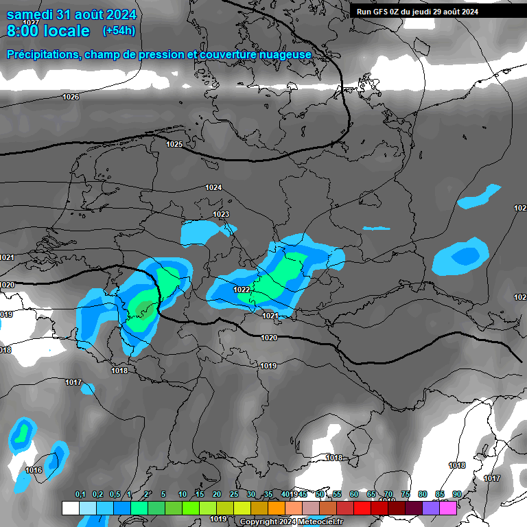 Modele GFS - Carte prvisions 