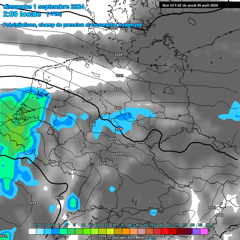 Modele GFS - Carte prvisions 