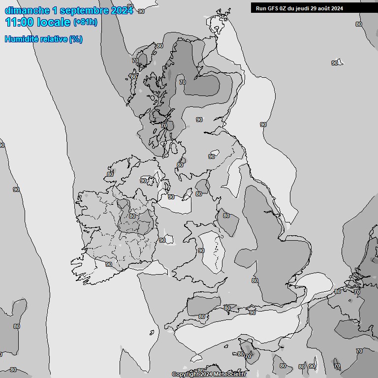 Modele GFS - Carte prvisions 