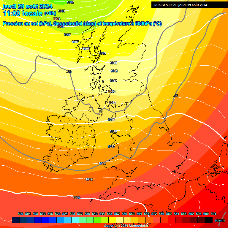 Modele GFS - Carte prvisions 