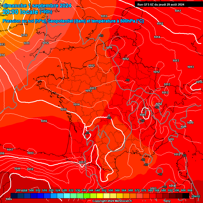 Modele GFS - Carte prvisions 