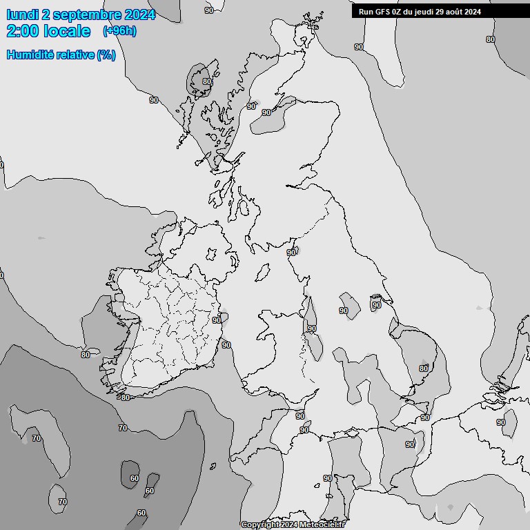 Modele GFS - Carte prvisions 