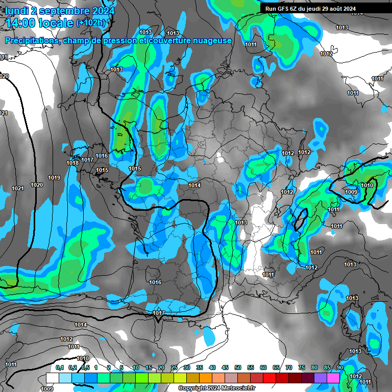 Modele GFS - Carte prvisions 