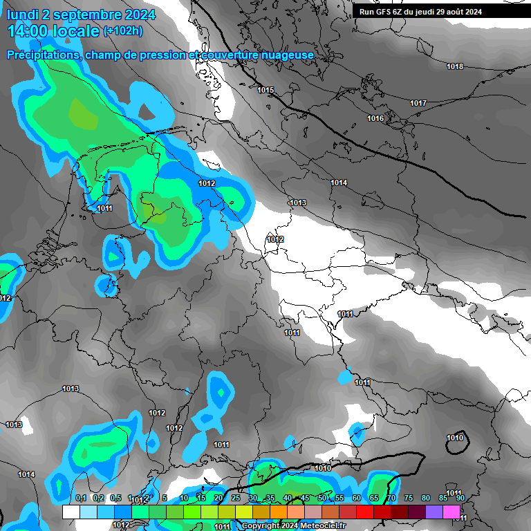 Modele GFS - Carte prvisions 