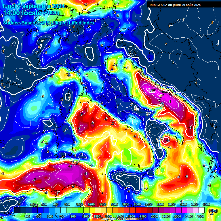 Modele GFS - Carte prvisions 