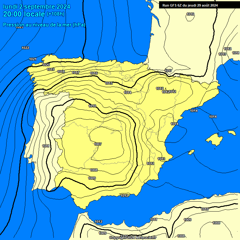 Modele GFS - Carte prvisions 