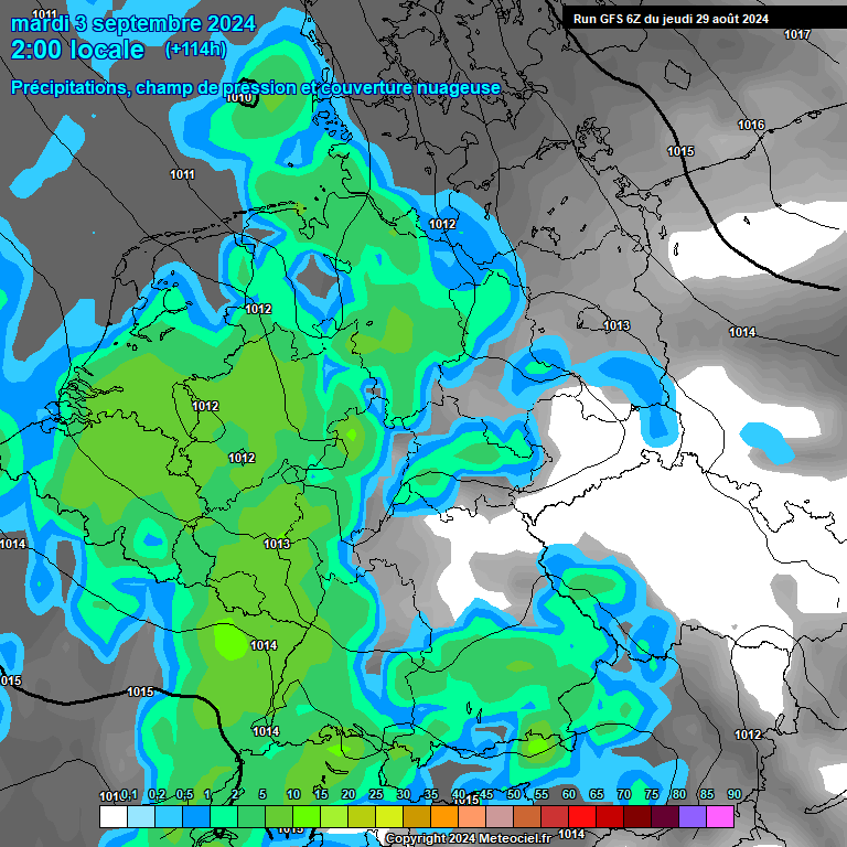 Modele GFS - Carte prvisions 