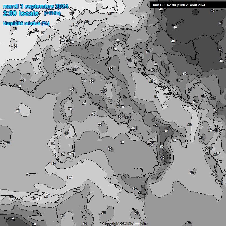 Modele GFS - Carte prvisions 