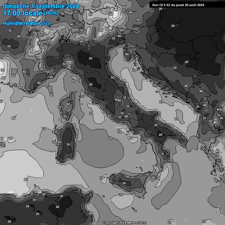 Modele GFS - Carte prvisions 