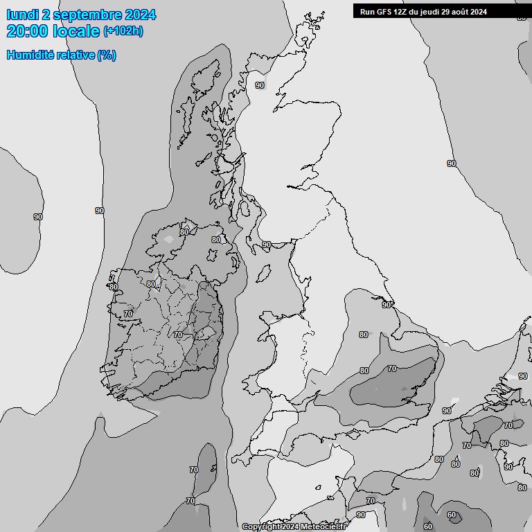 Modele GFS - Carte prvisions 