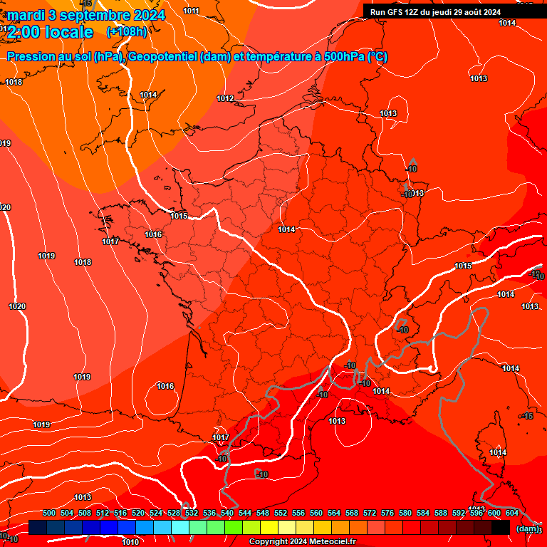 Modele GFS - Carte prvisions 