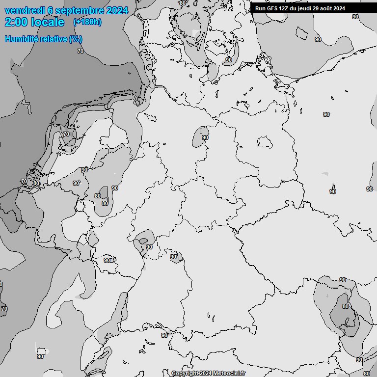 Modele GFS - Carte prvisions 