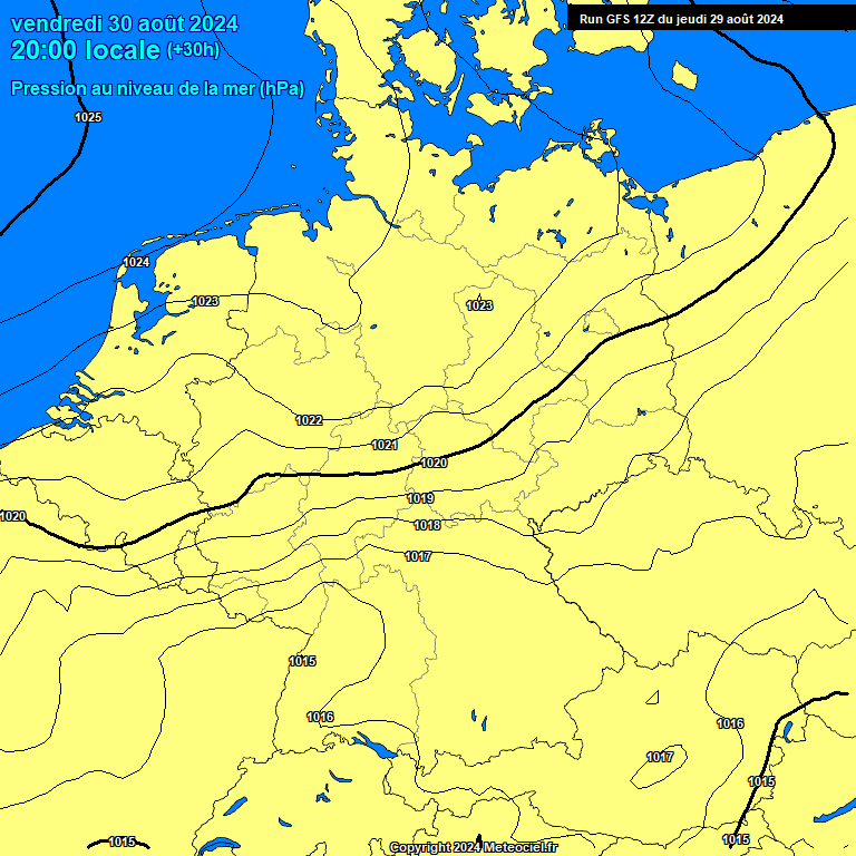 Modele GFS - Carte prvisions 