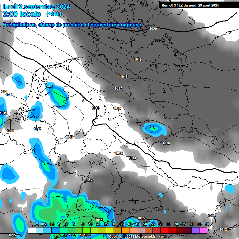 Modele GFS - Carte prvisions 