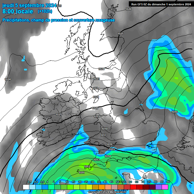 Modele GFS - Carte prvisions 