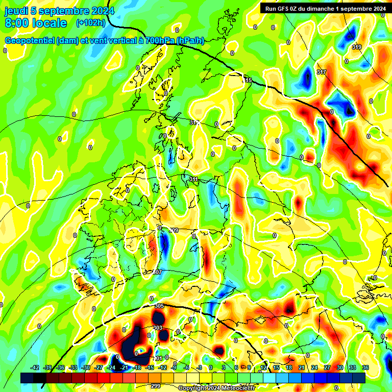 Modele GFS - Carte prvisions 