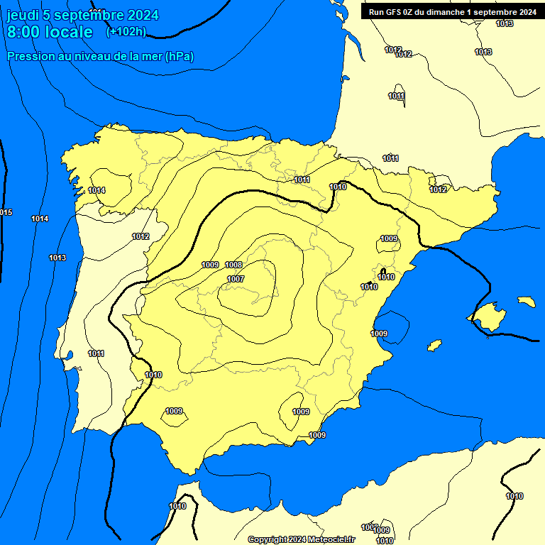 Modele GFS - Carte prvisions 