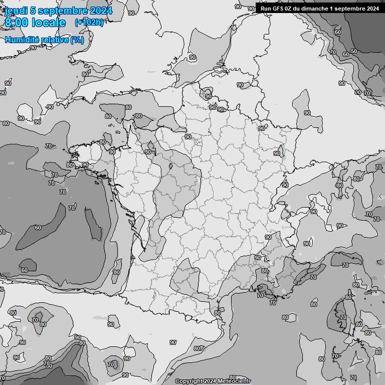 Modele GFS - Carte prvisions 