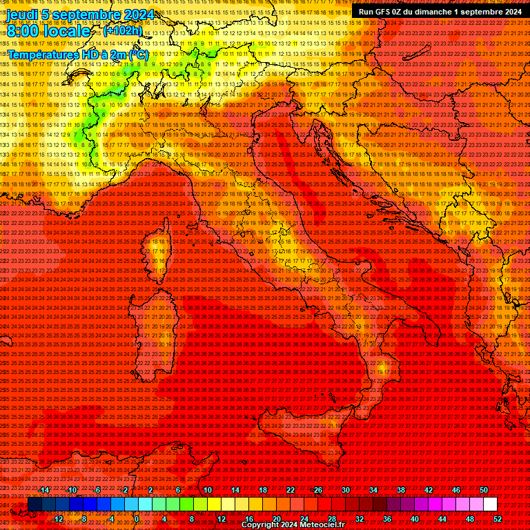 Modele GFS - Carte prvisions 