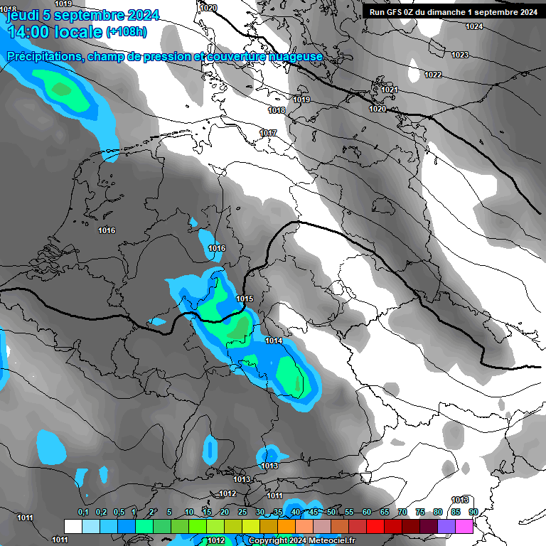 Modele GFS - Carte prvisions 