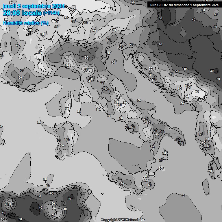 Modele GFS - Carte prvisions 