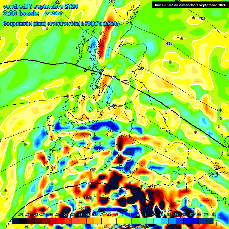 Modele GFS - Carte prvisions 