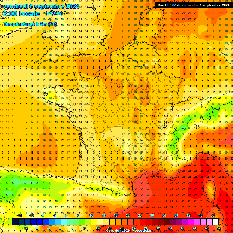 Modele GFS - Carte prvisions 