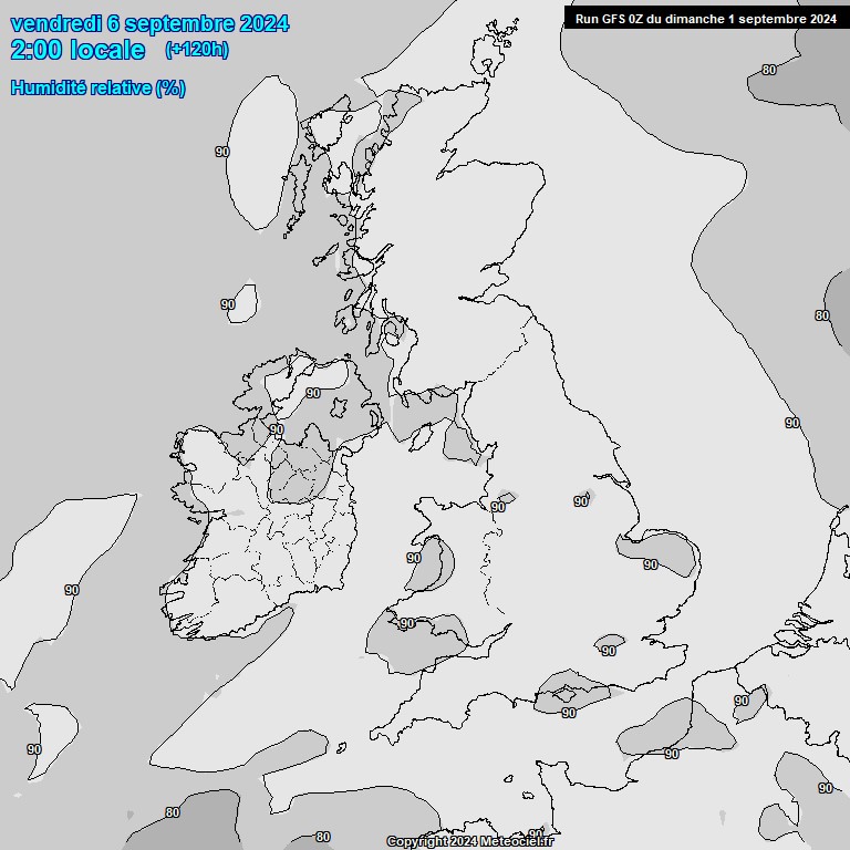 Modele GFS - Carte prvisions 