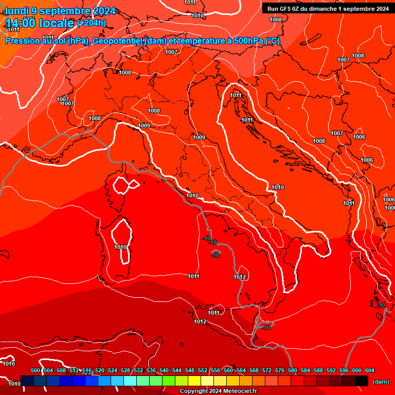 Modele GFS - Carte prvisions 