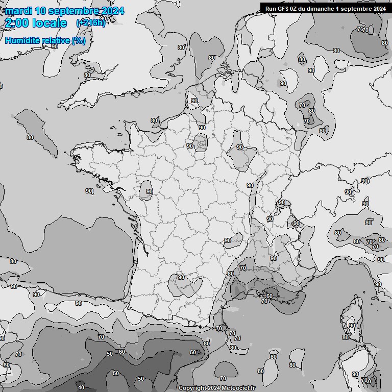 Modele GFS - Carte prvisions 