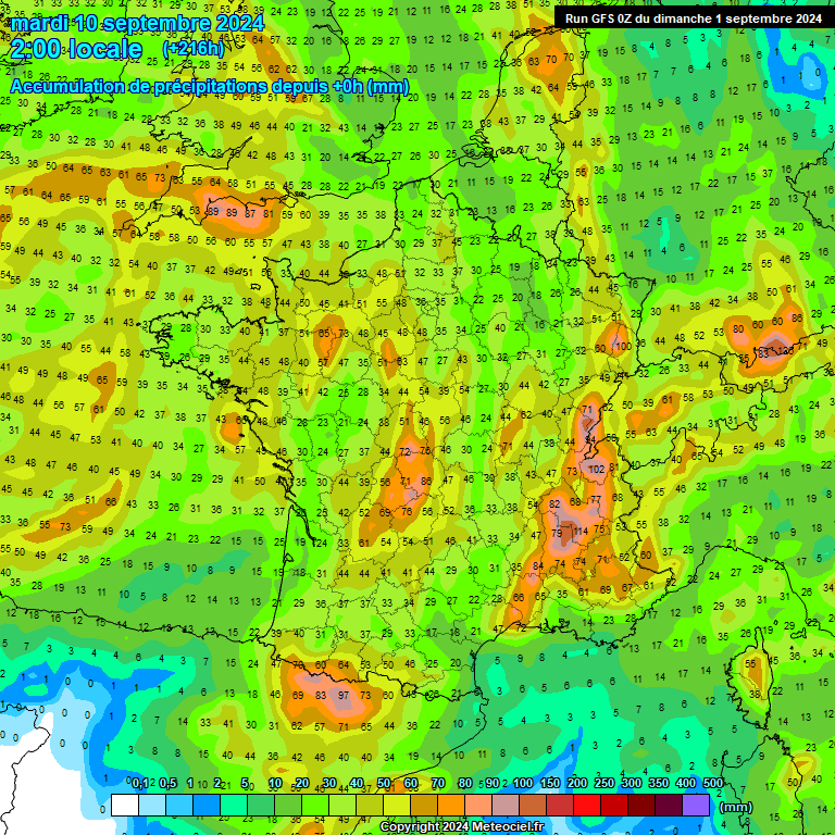 Modele GFS - Carte prvisions 