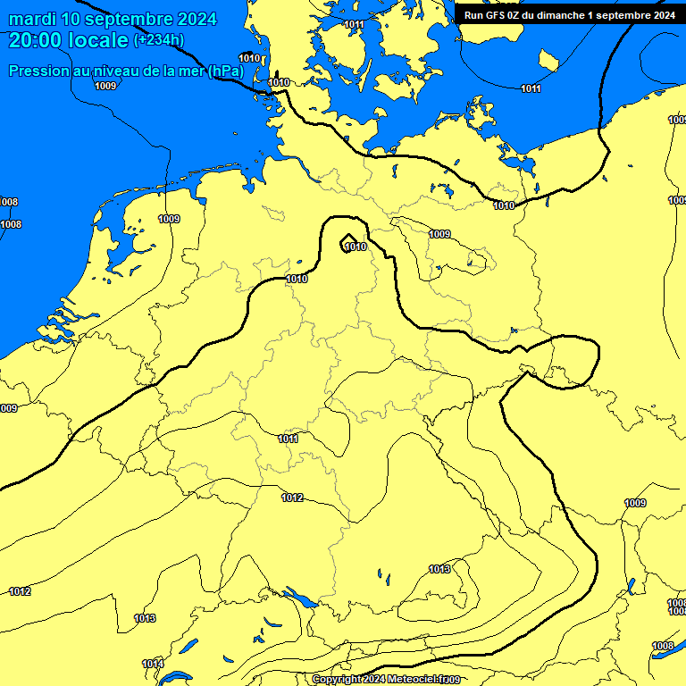 Modele GFS - Carte prvisions 