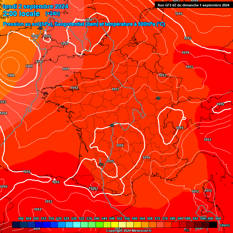 Modele GFS - Carte prvisions 